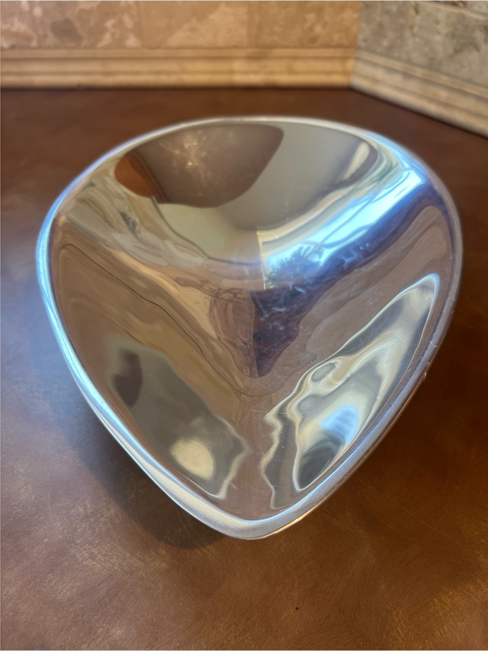 Nambe Polished Silver Teardrop shaped Decorative Bowl